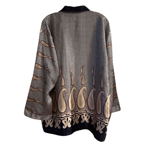 Crystal XL Silk Paisley Button-Up Shirt Multicolor Vintage - Picture 7 of 11